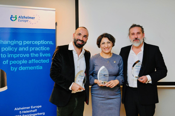 Winners of the Anti-Stigma Award 2024 (left to right): Magnus Renggli, Ofelya Kamavosyan, Andreas Kreimaier